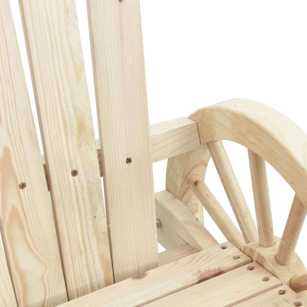 Garden Adirondack Chair | Natural Wood | Solid Fir Wood | 2-Seater