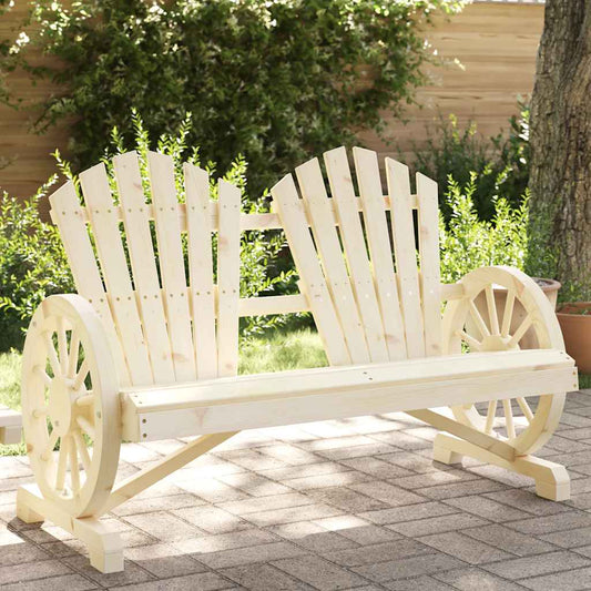 Garden Adirondack Chair | Natural Wood | Solid Fir Wood | 2-Seater