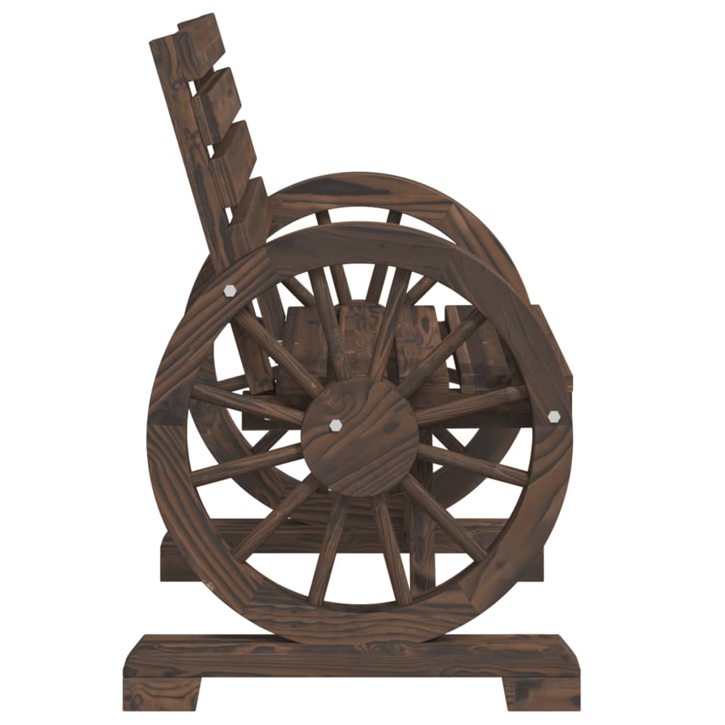Garden Chair | Set of 2 | Burnt wood | Solid fir wood | Standard