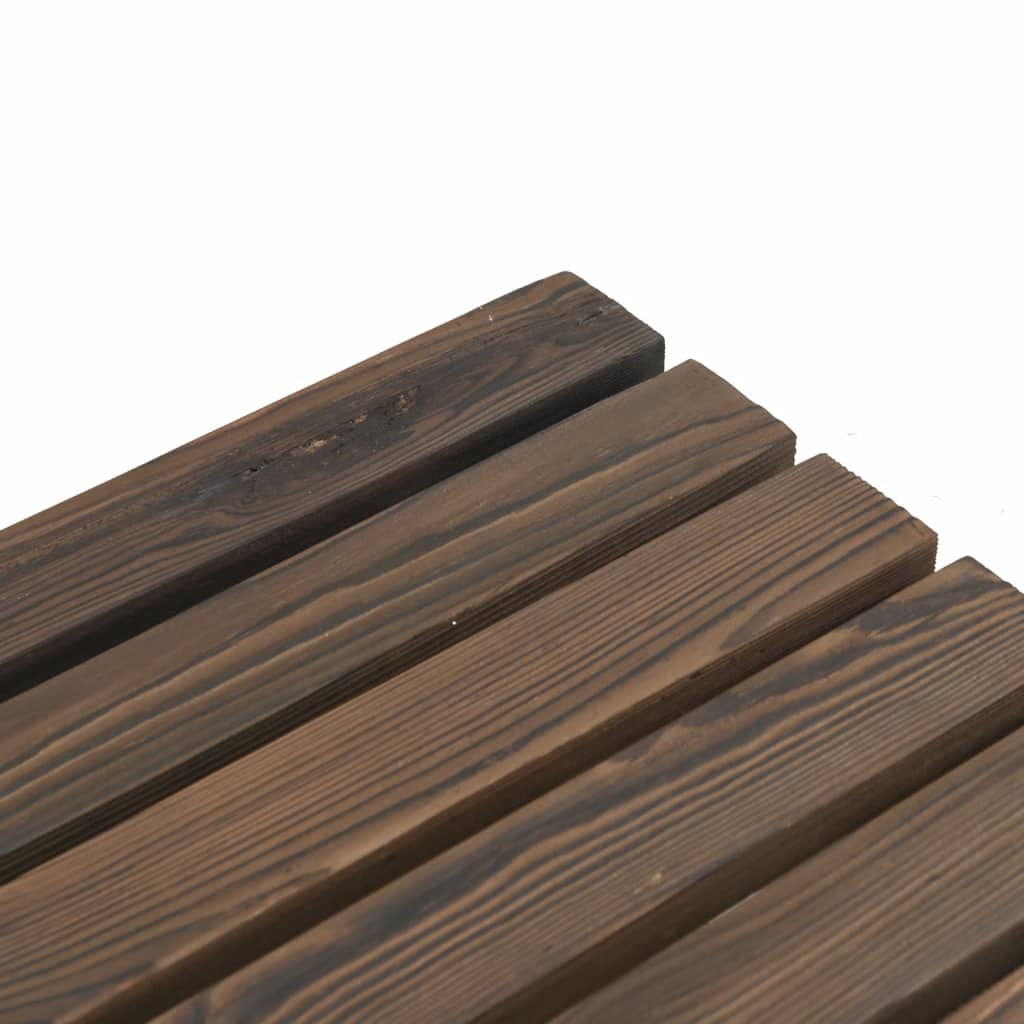 Garden Bench | Burnt wood look | Solid fir wood | 2-seater | Durable