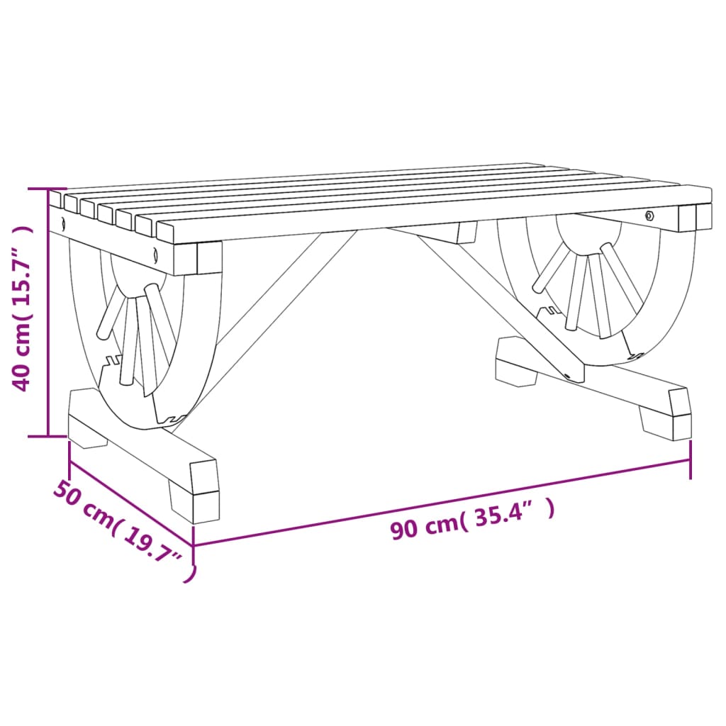 vidaXL Garden Coffee Table 90x50x40 cm Solid Wood Fir