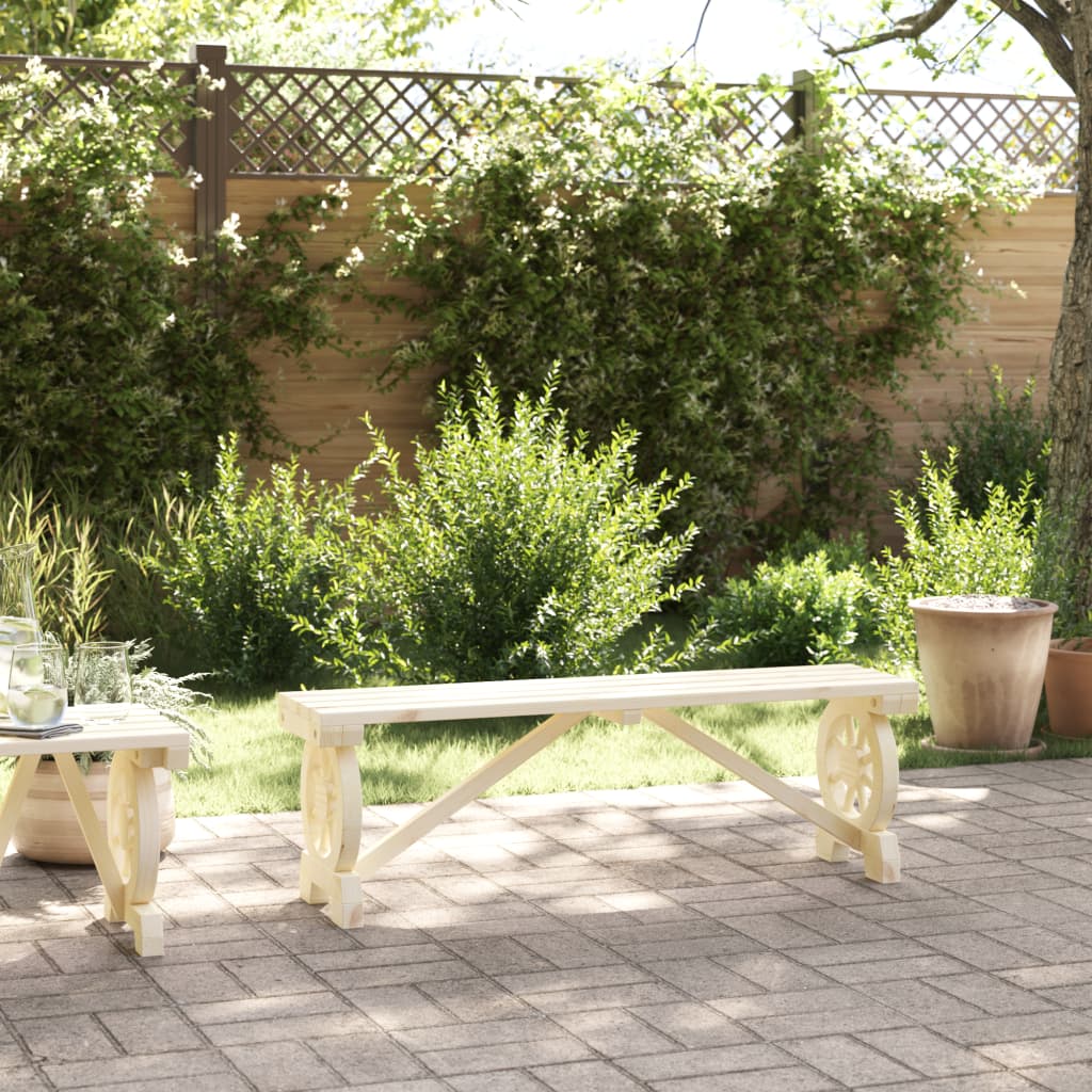 Garden Bench | Natural wood | Solid fir wood | 115 cm |  Durable