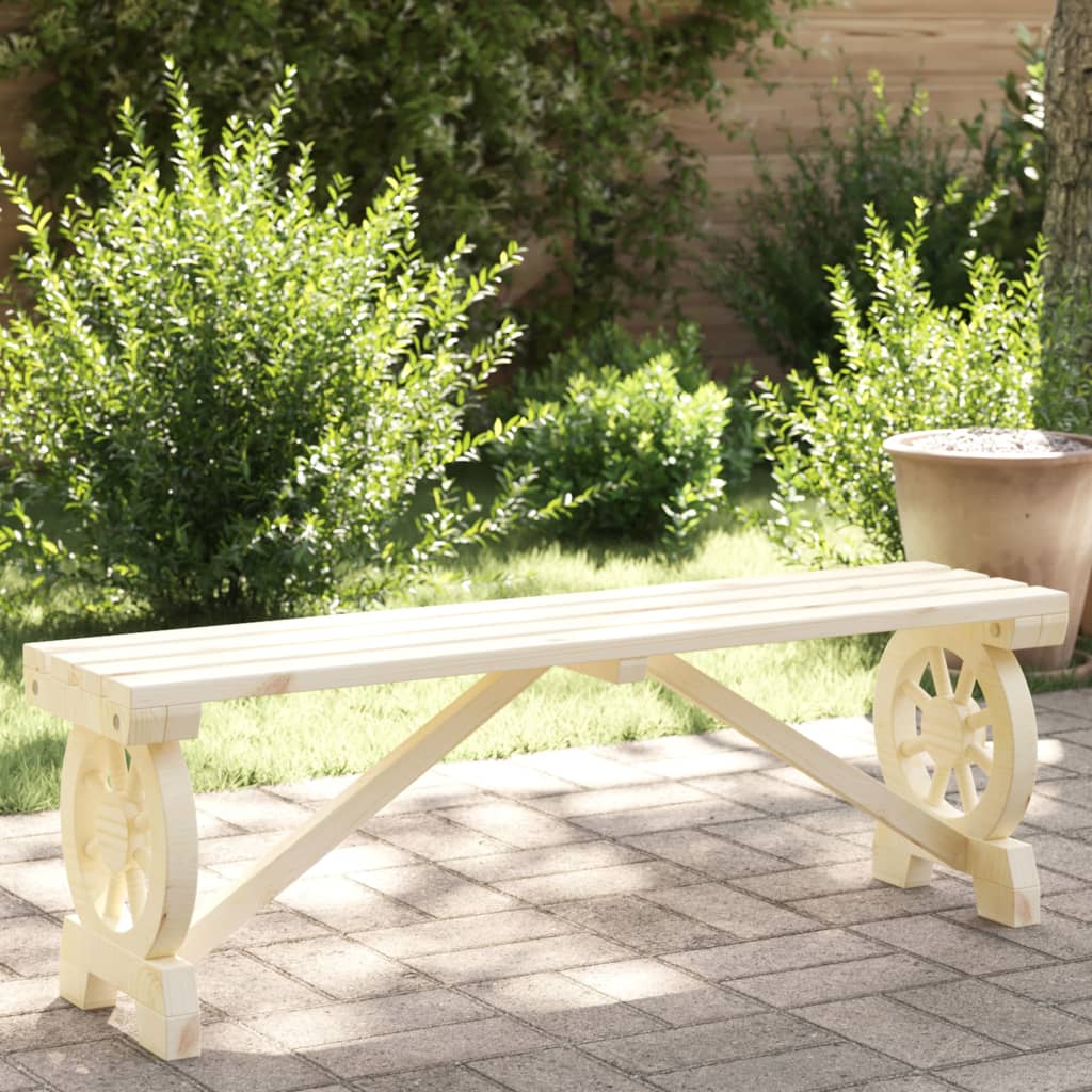 Garden Bench | Natural wood | Solid fir wood | 115 cm |  Durable