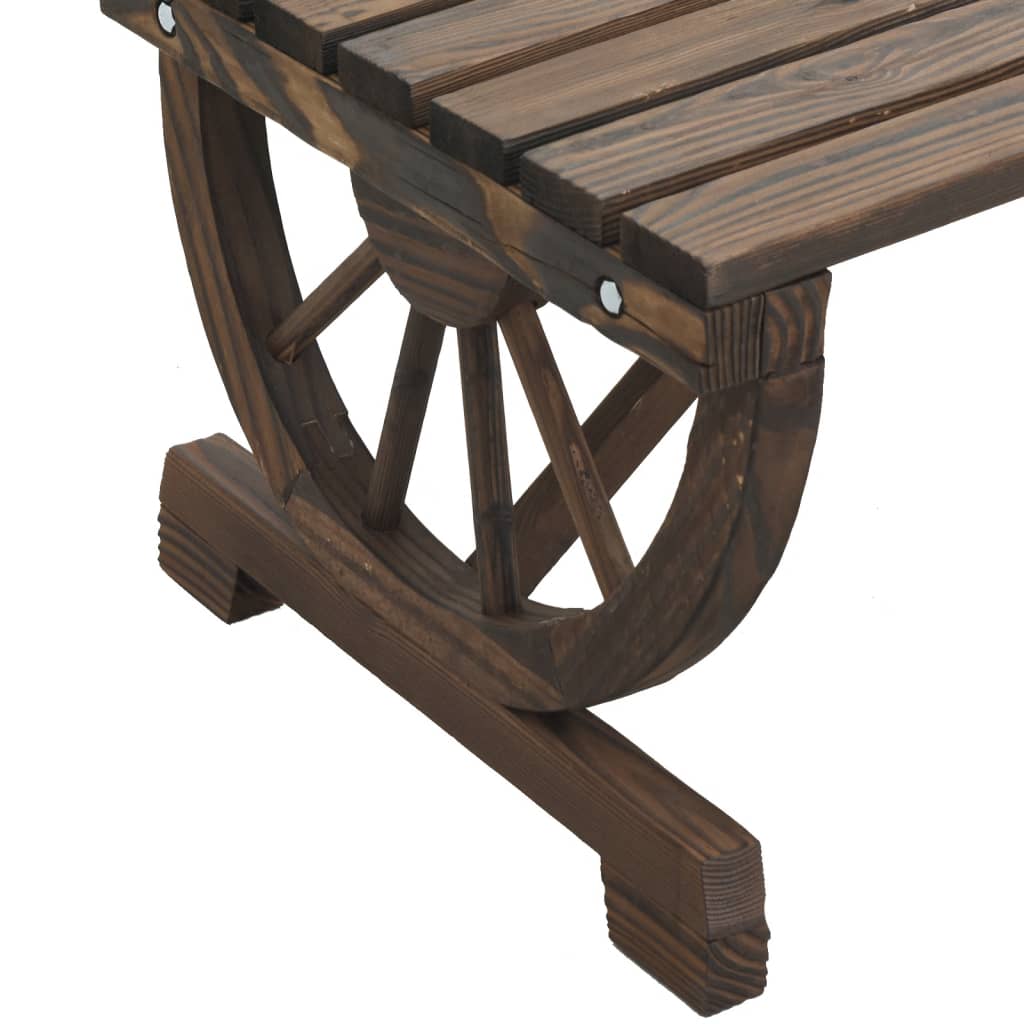 Garden Bench | Burnt Wood | Solid Fir Wood | 115 cm | Durable