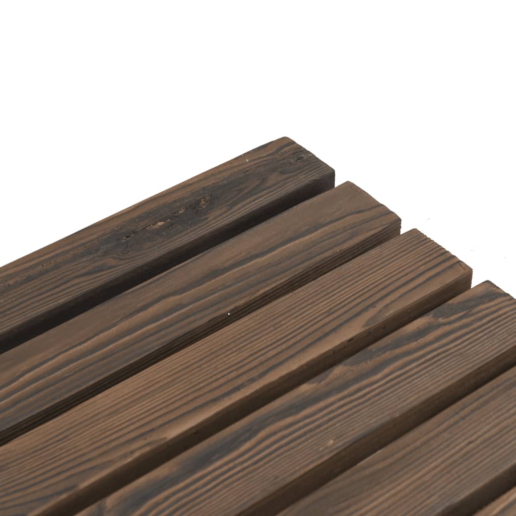 Garden Bench | Burnt Wood | Solid Fir Wood | 115 cm | Durable