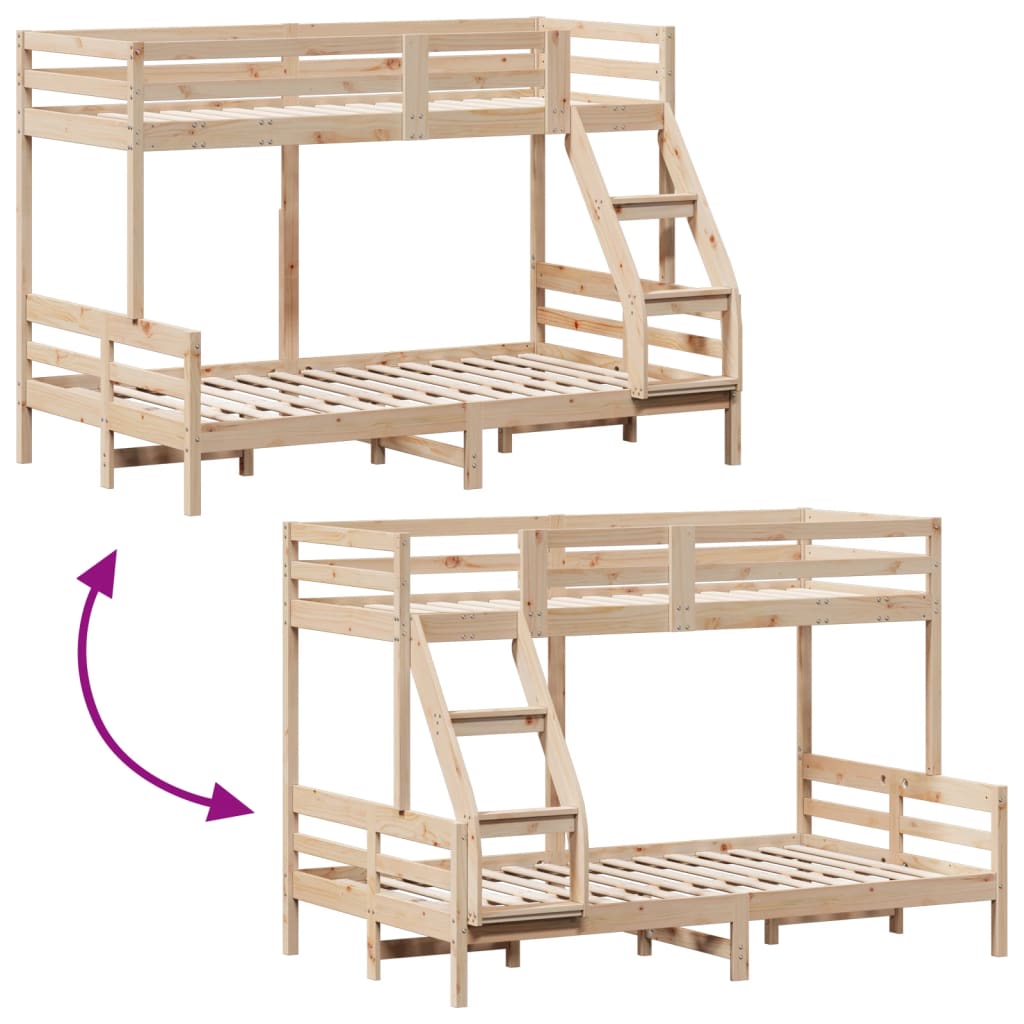 Bunk Bed without Mattress 80x200/120x200 cm Solid Wood