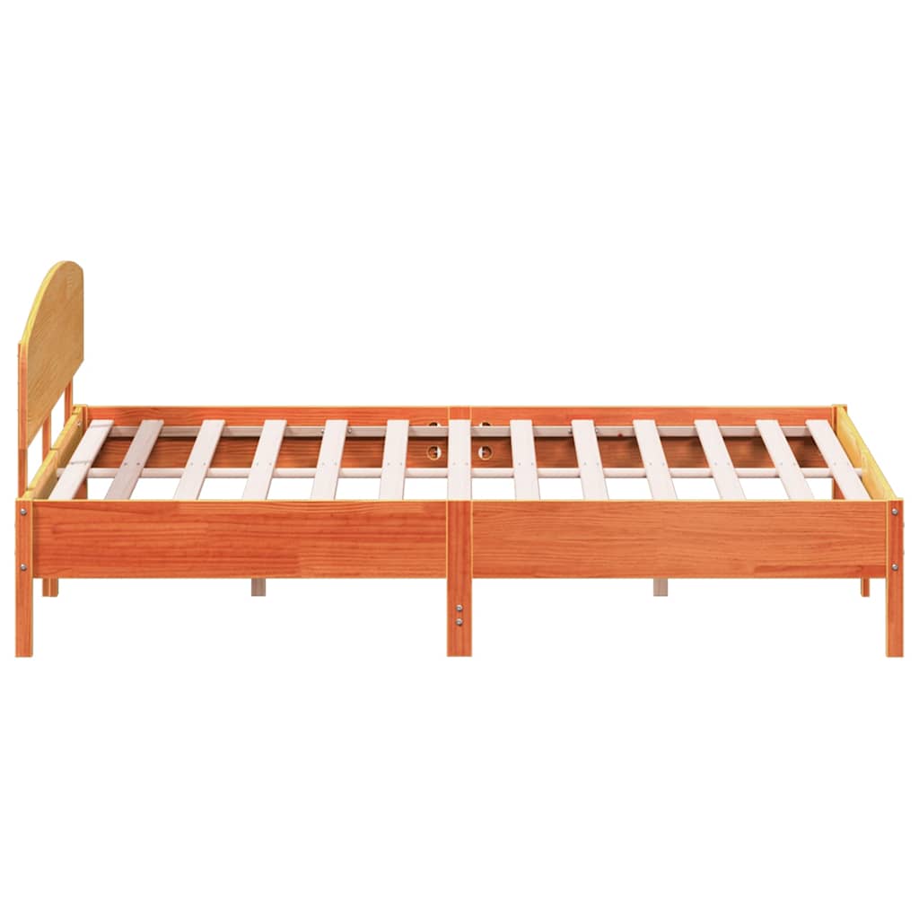 Bed Frame without Mattress Wax Brown 180x200 cm Super King Solid Wood Pine