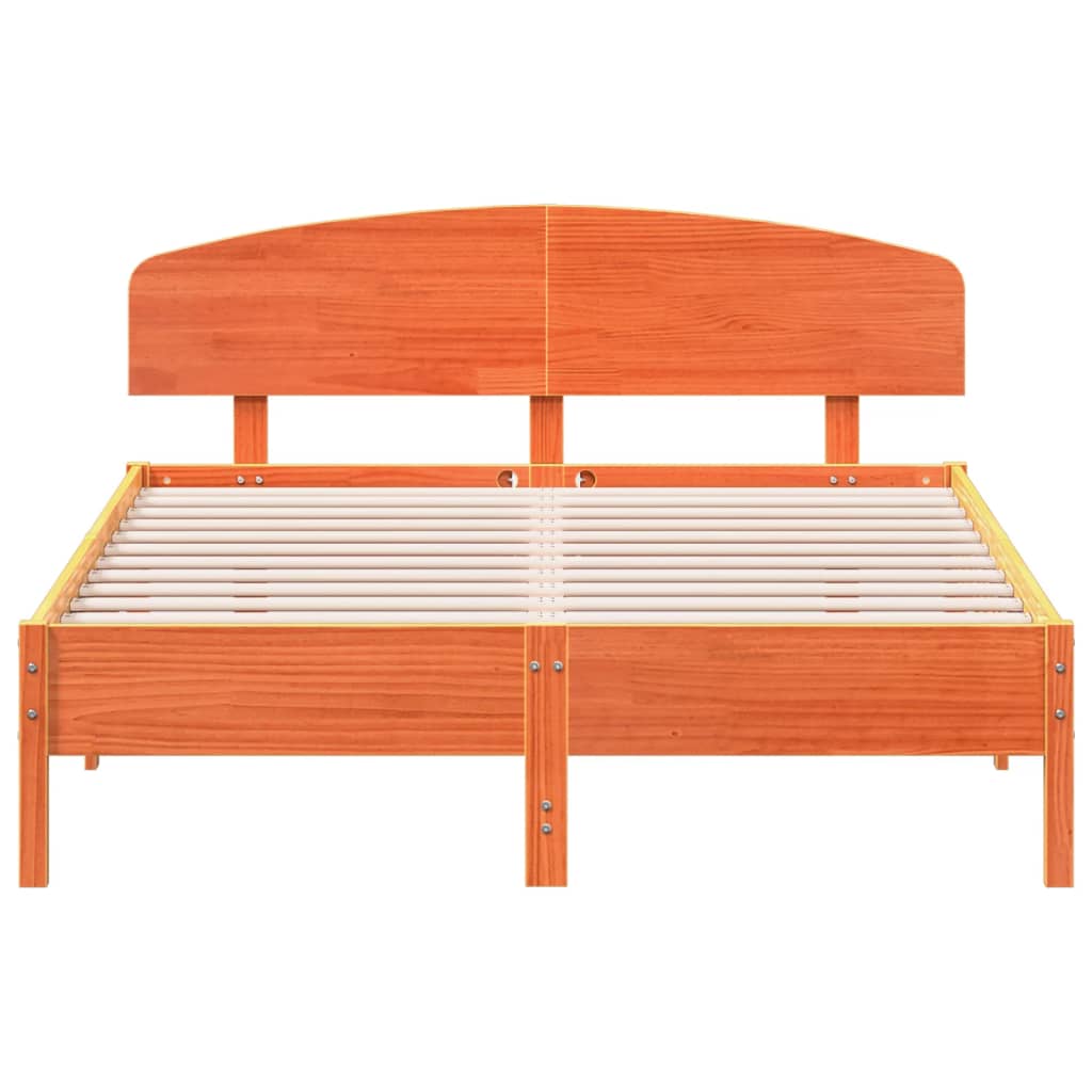 Bed Frame without Mattress Wax Brown 120x200 cm Solid Wood Pine