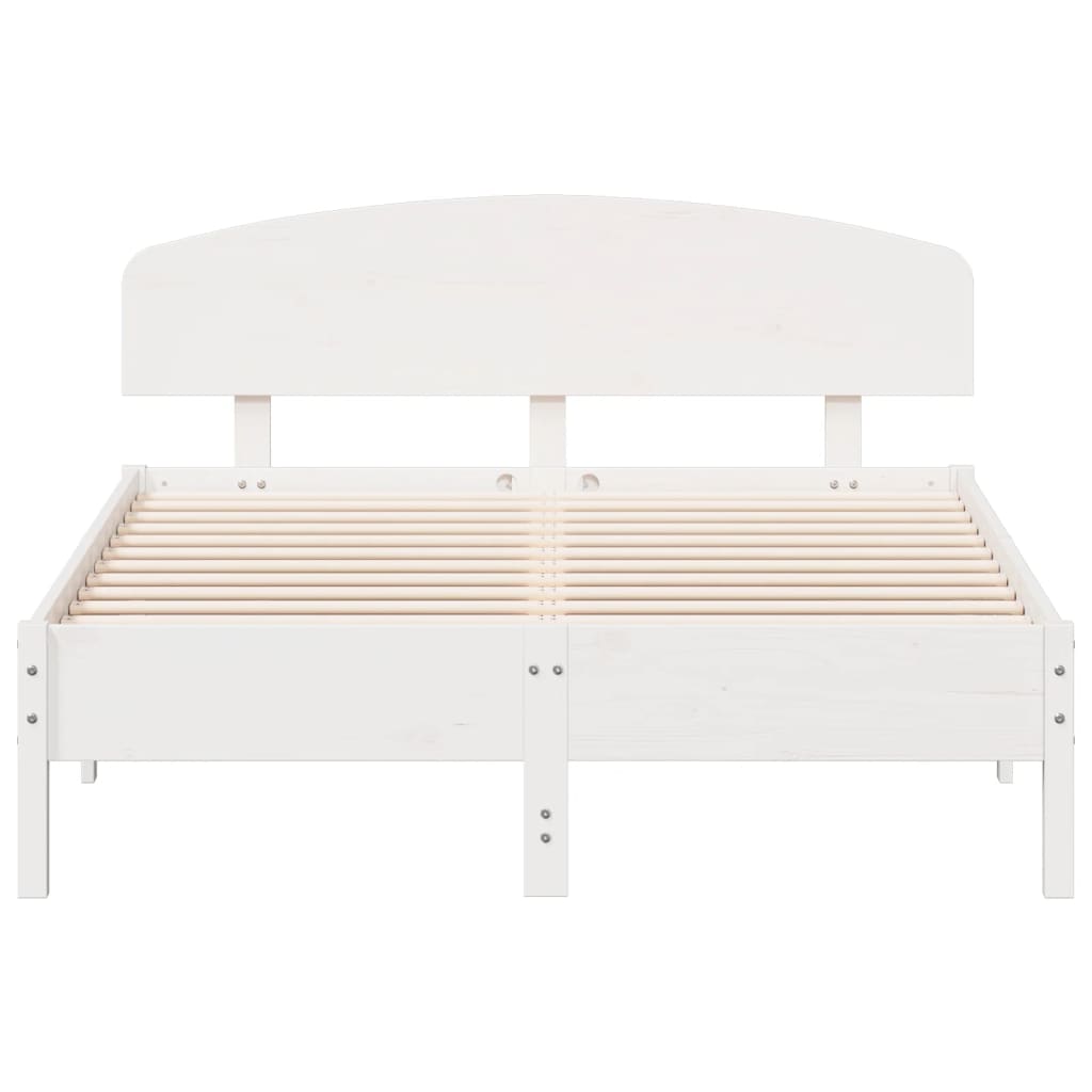 vidaXL Bed Frame without Mattress White 120x190 cm Small Double Solid Wood Pine