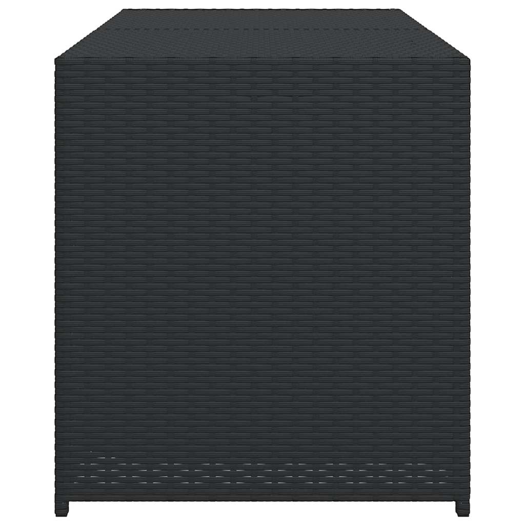 Garden Storage Box Black 283L Poly Rattan