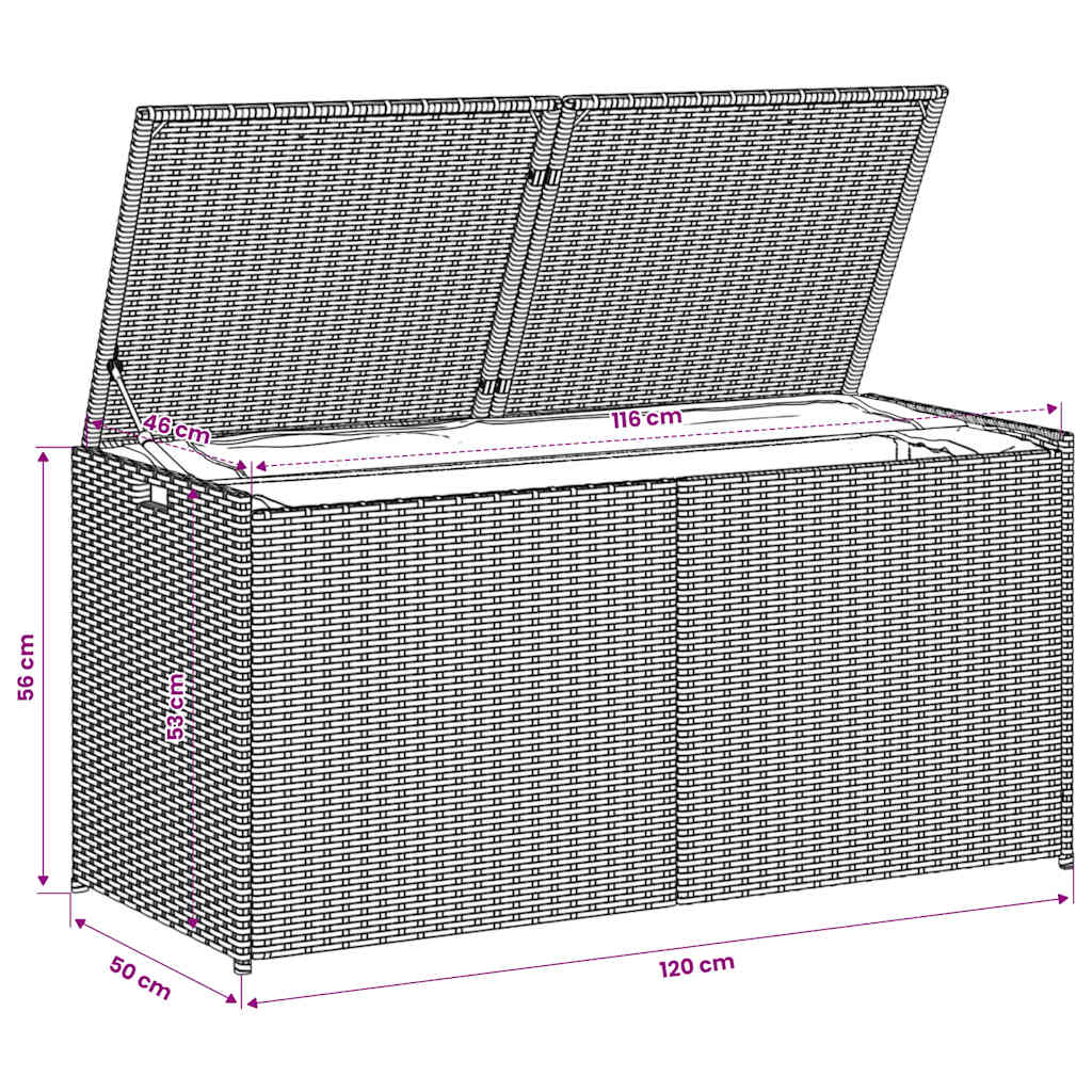 Garden Storage Box Mix Beige 283L Poly Rattan