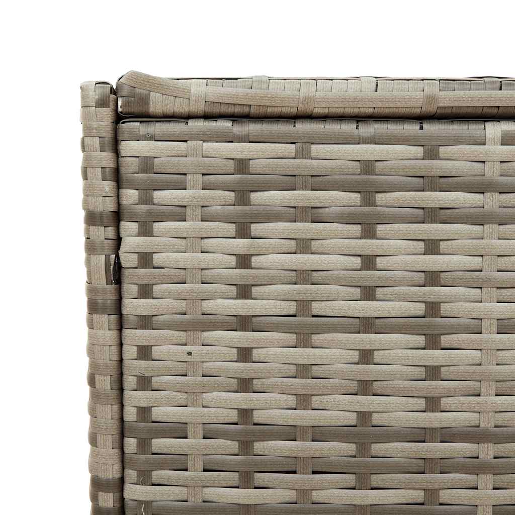 Garden Storage Box with Wheels Grey 283L Poly Rattan