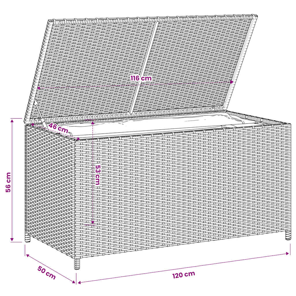 Garden Storage Box Mix Beige 190L Poly Rattan