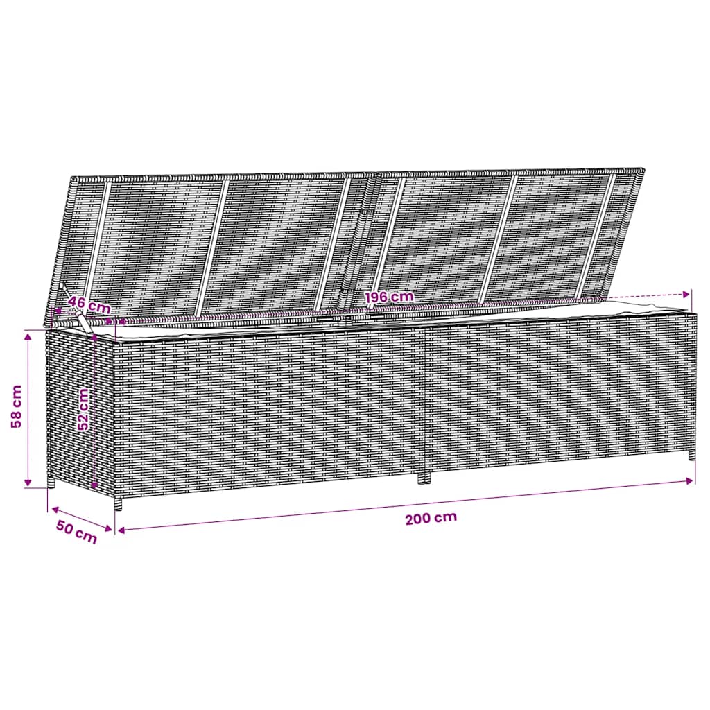 Garden Storage Box Mix Beige 469L Poly Rattan