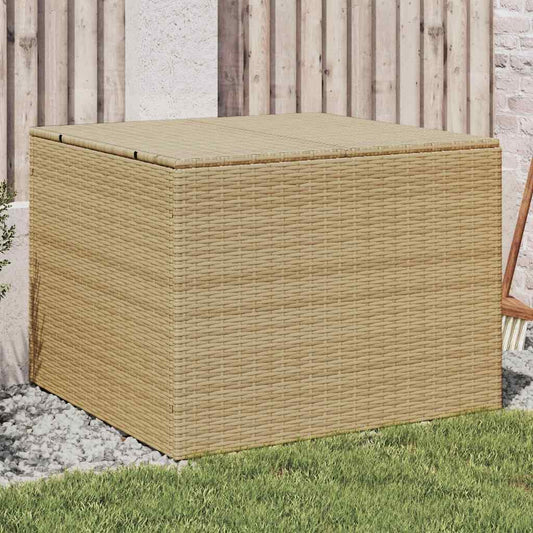 Garden Storage Box Mix Beige 291L Poly Rattan