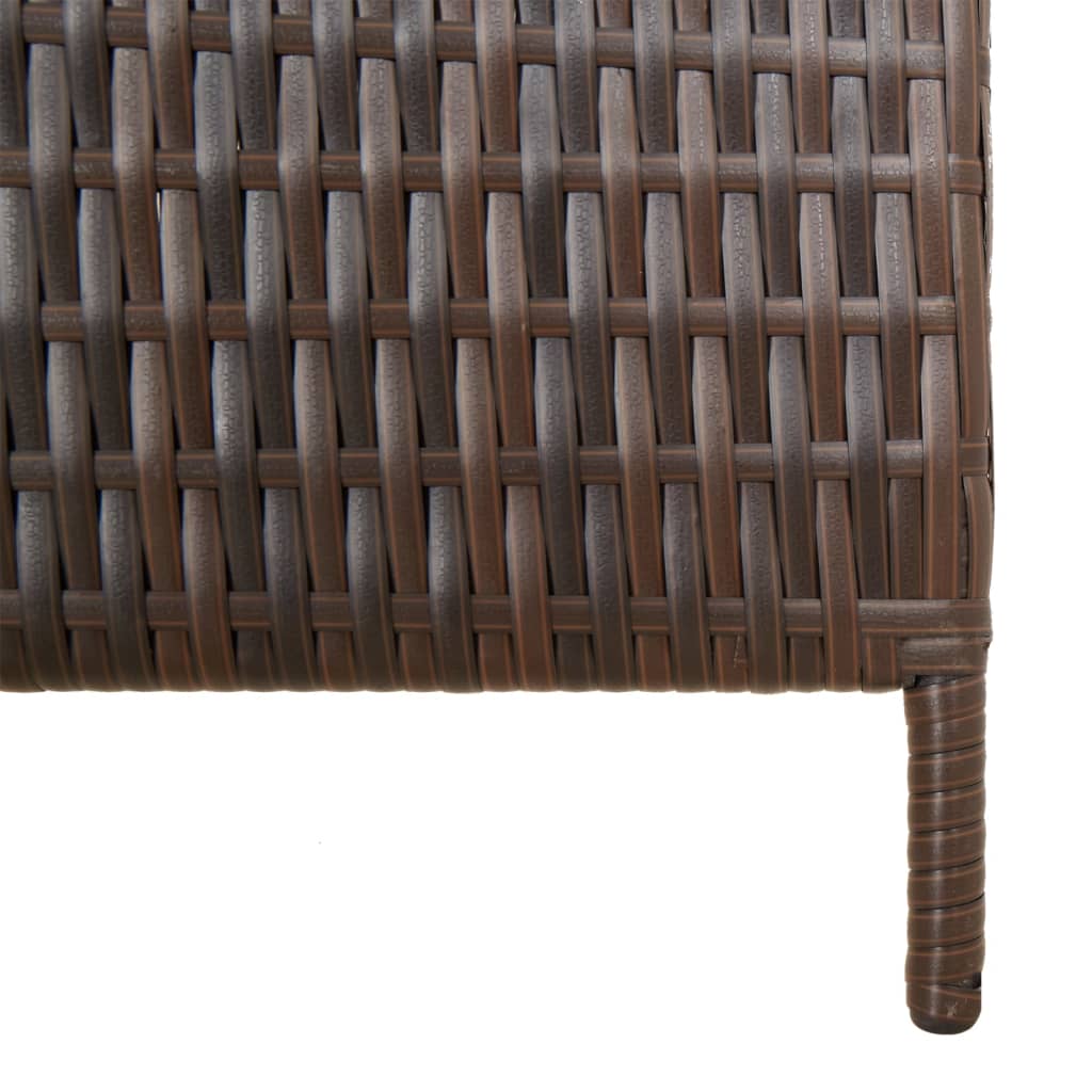 vidaXL Room Divider 3 Panels Brown Poly Rattan