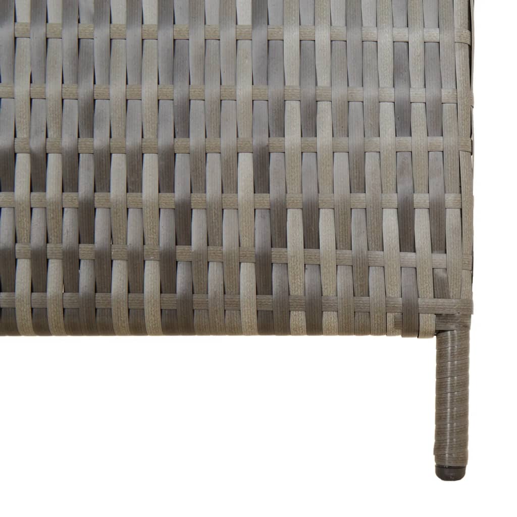 vidaXL Room Divider 3 Panels Grey Poly Rattan