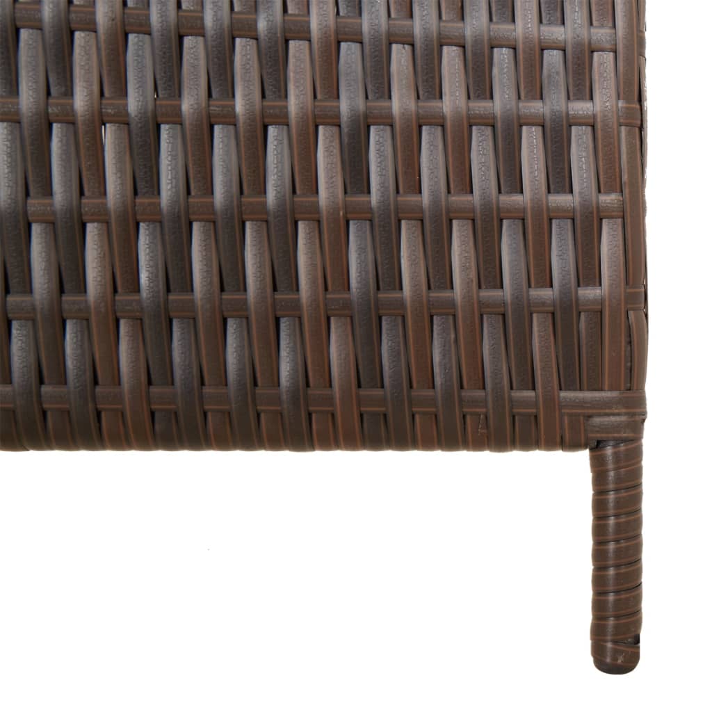 Room Divider 4 Panels Brown Poly Rattan