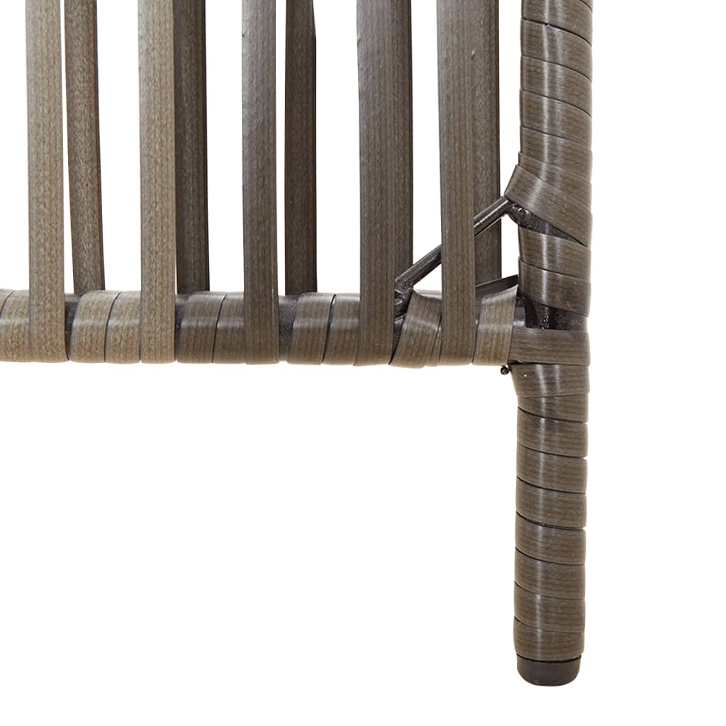 Room Divider 4 Panels Grey Poly Rattan