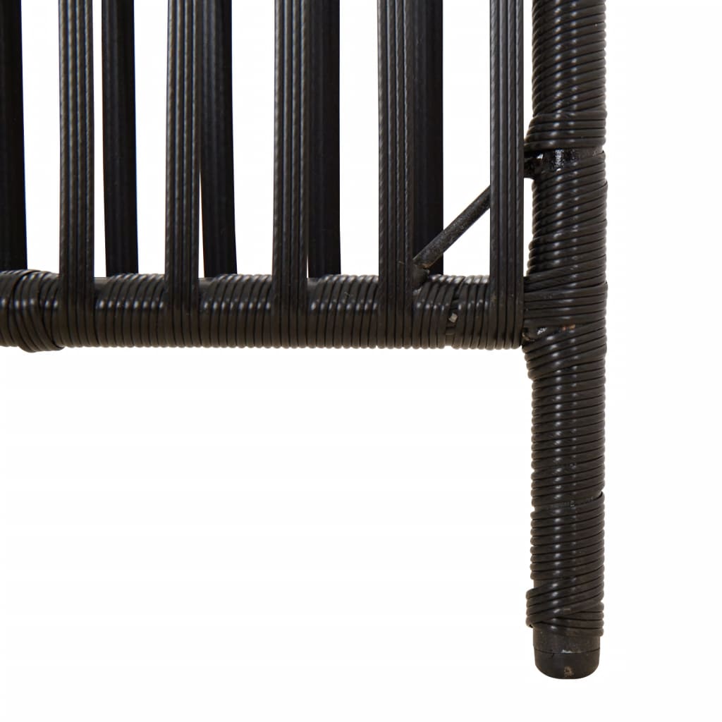 Room Divider 5 Panels Black Poly Rattan