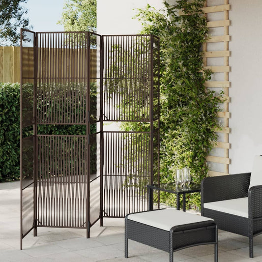 vidaXL Room Divider 5 Panels Brown Poly Rattan