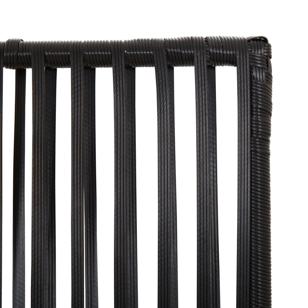 vidaXL Room Divider 6 Panels Black Poly Rattan