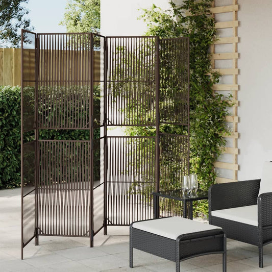 vidaXL Room Divider 6 Panels Brown Poly Rattan