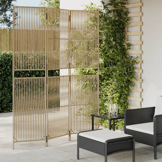 vidaXL Room Divider 3 Panels Beige Poly Rattan