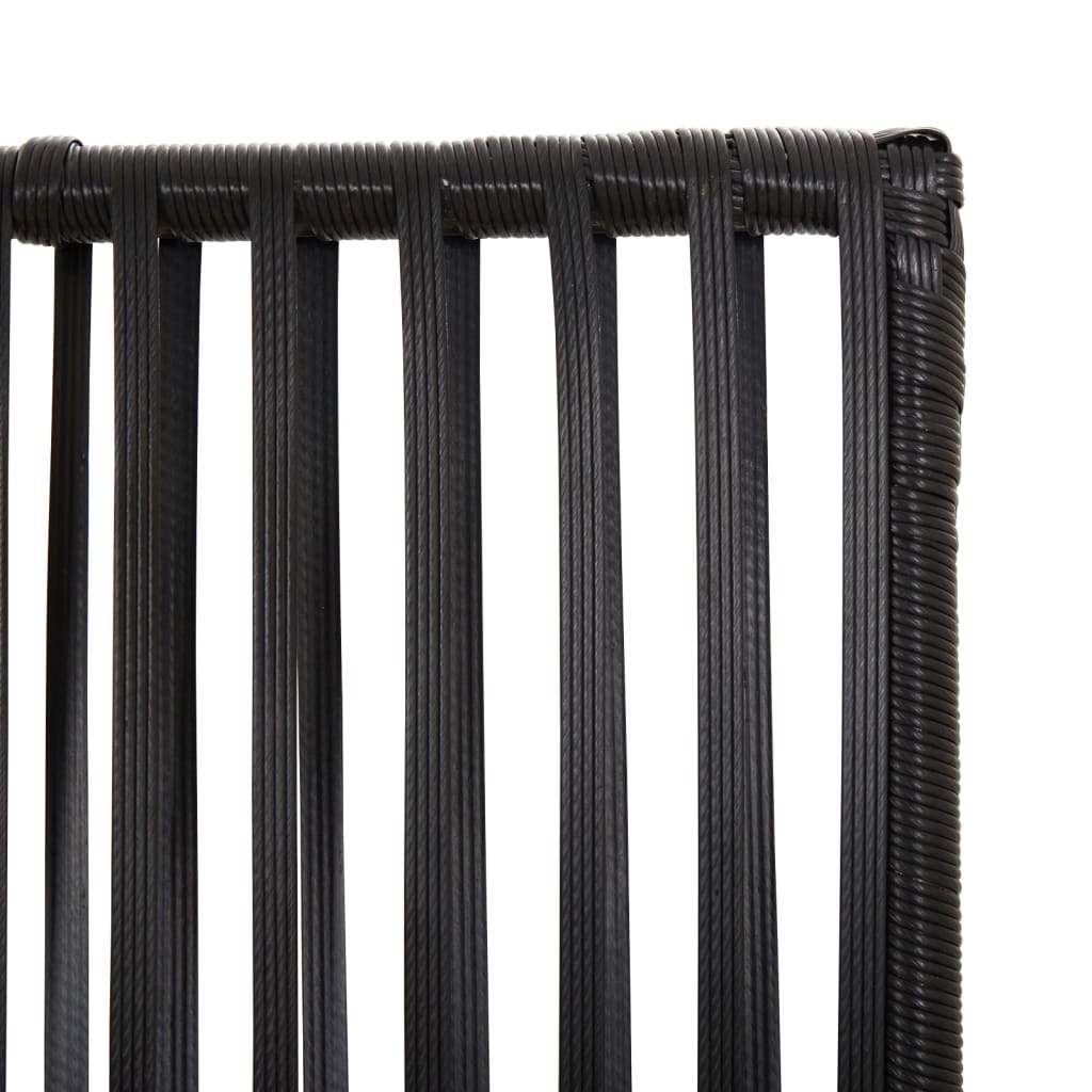 vidaXL Room Divider 4 Panels Black Poly Rattan