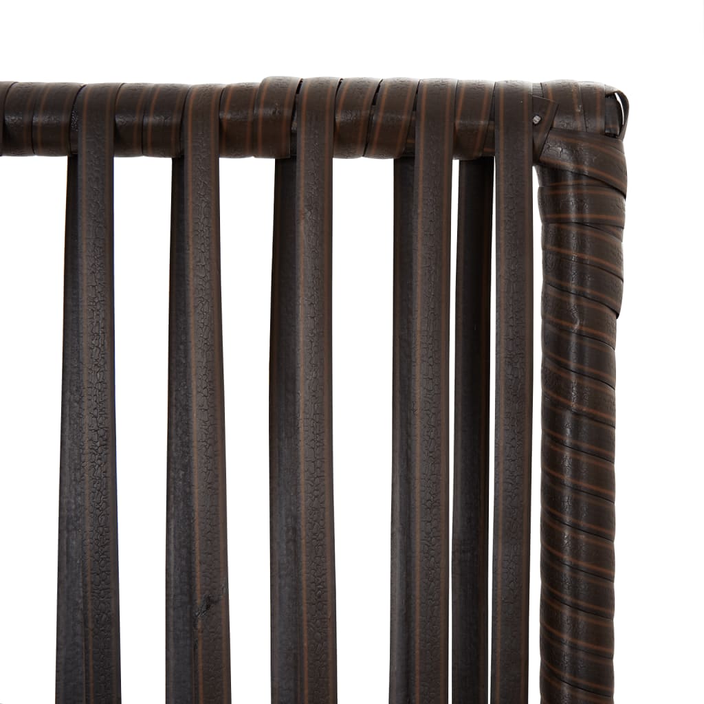 Room Divider 4 Panels Grey Poly Rattan