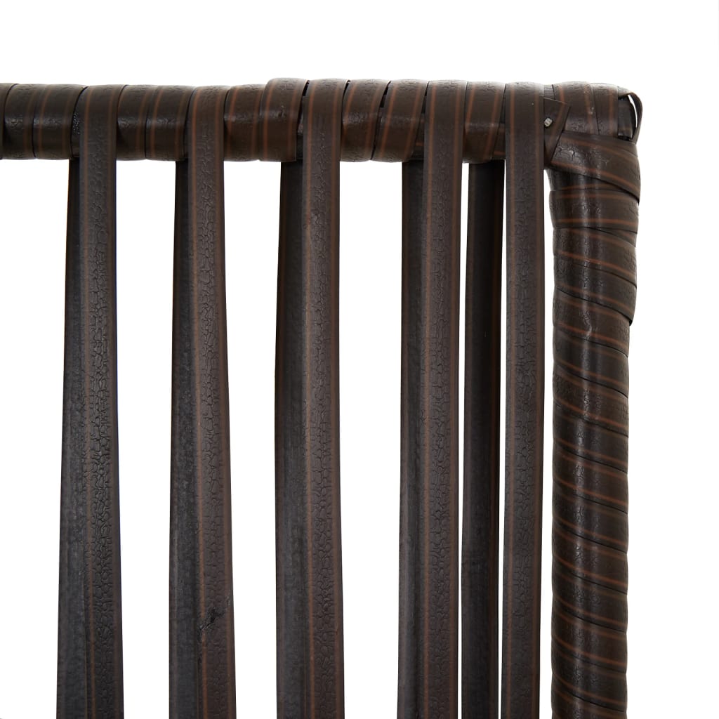Room Divider 6 Panels Brown Poly Rattan