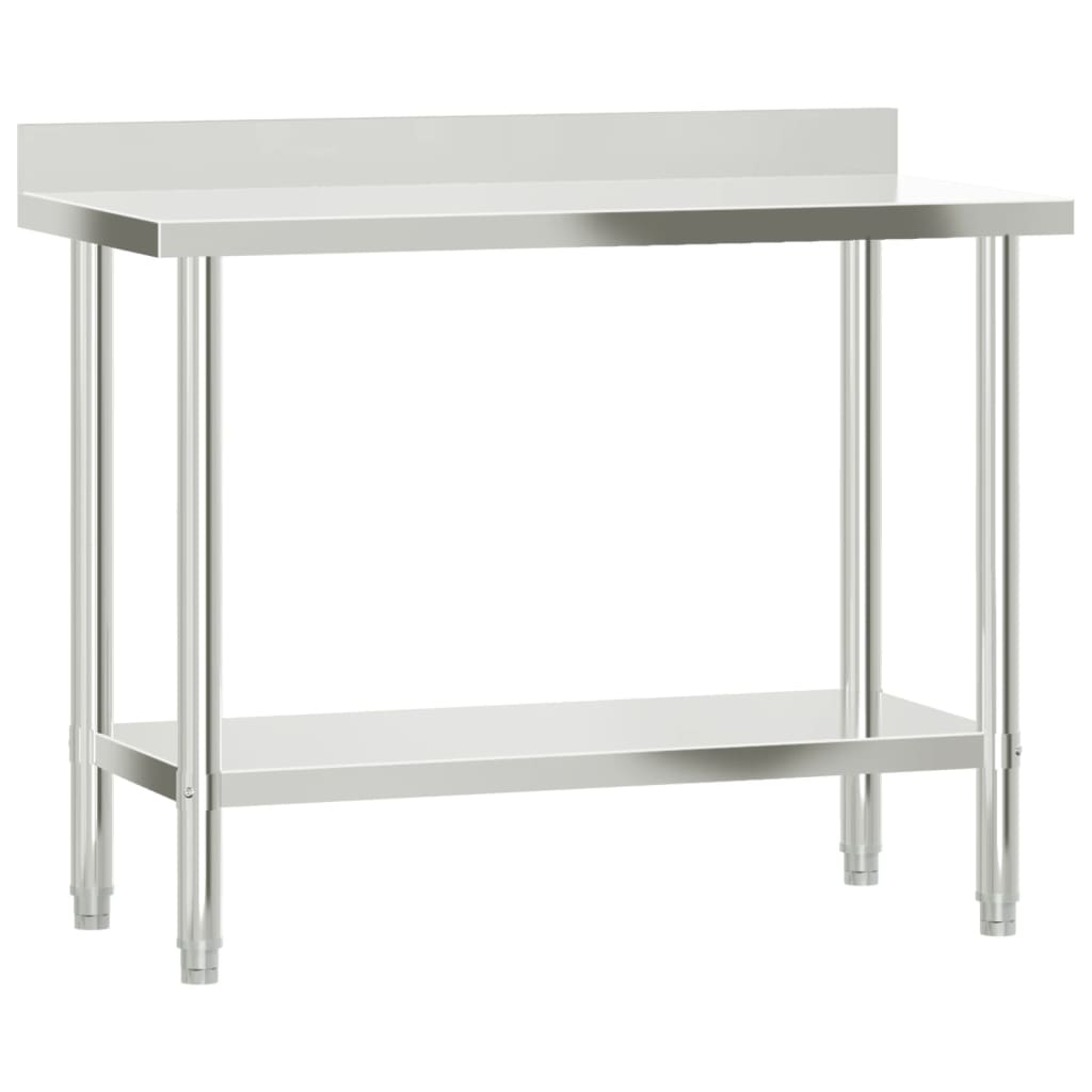 vidaXL Kitchen Work Table with Overshelf 110x55x120 cm Stainless Steel