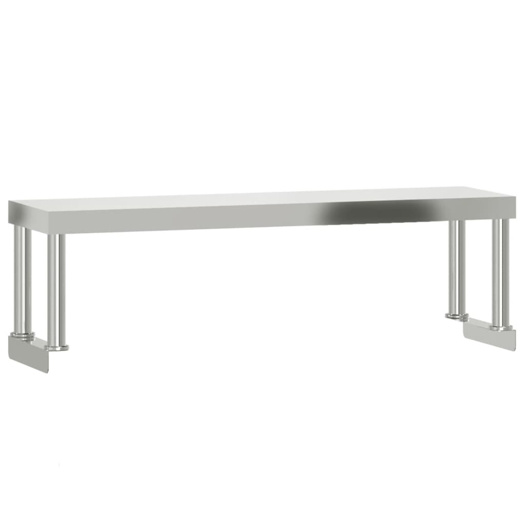 vidaXL Kitchen Work Table with Overshelf 110x55x120 cm Stainless Steel