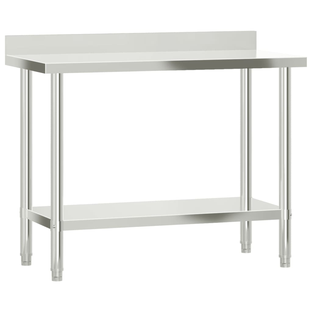 vidaXL Kitchen Work Table with Overshelf 110x55x150 cm Stainless Steel