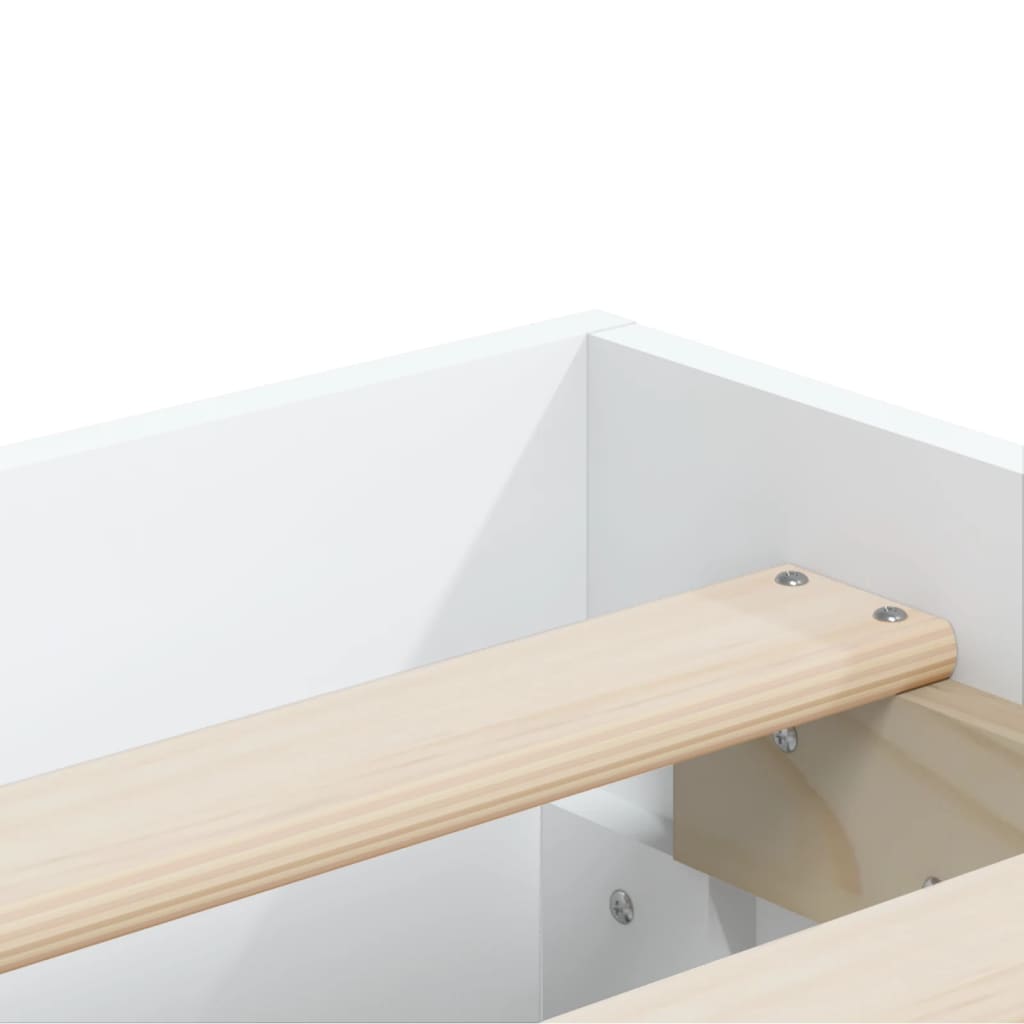 Bed Frame with Drawers without Mattress White 200x200 cm