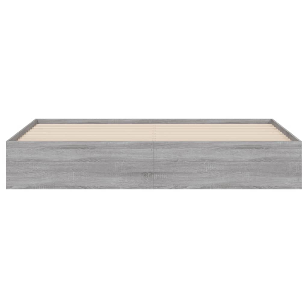 Bed Frame with Drawers without Mattress Grey Sonoma 200x200 cm