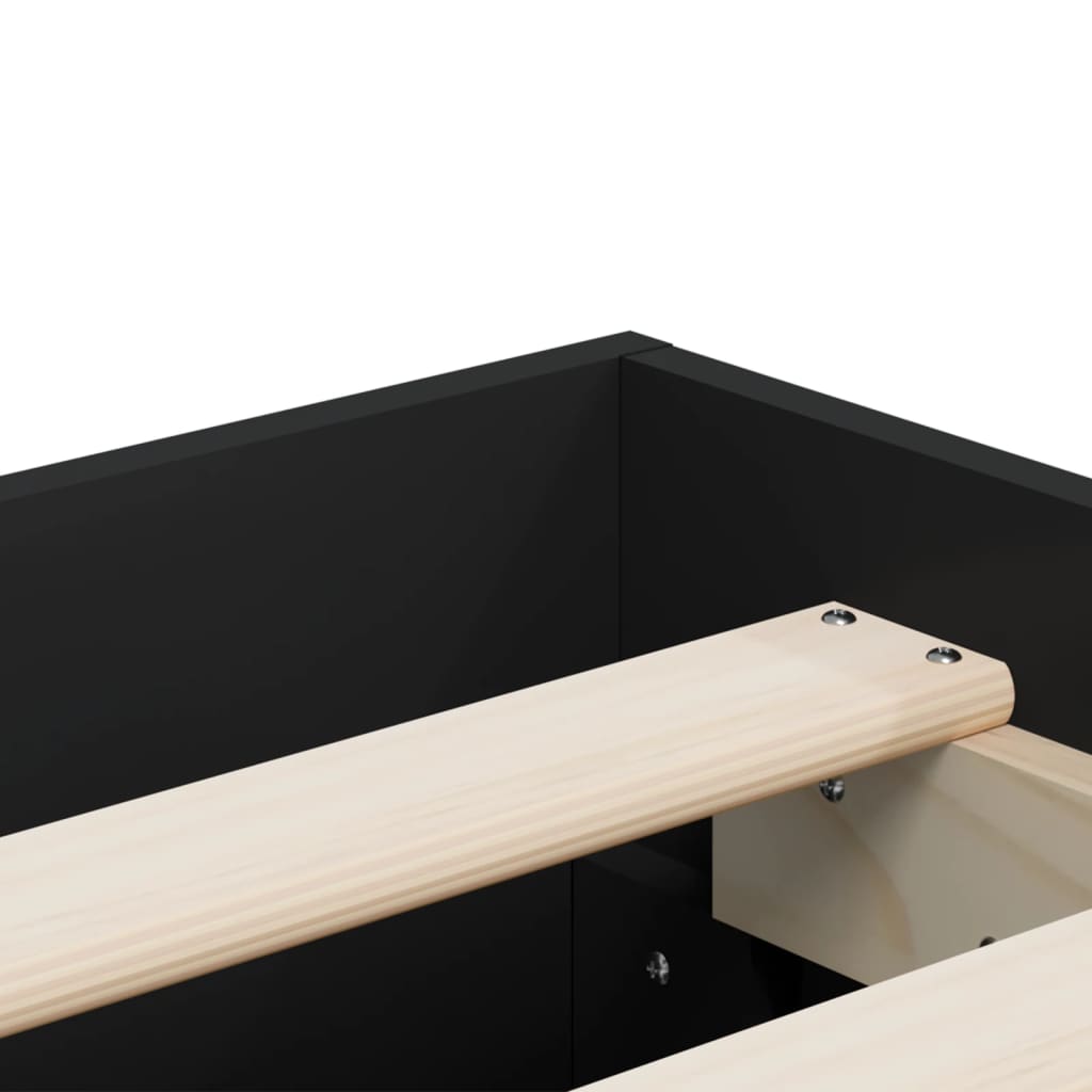 Bed Frame with Drawers without Mattress Black 180x200 cm Super King