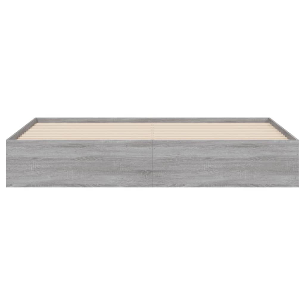 Bed Frame with Drawers without Mattress Grey Sonoma 180x200 cm Super King
