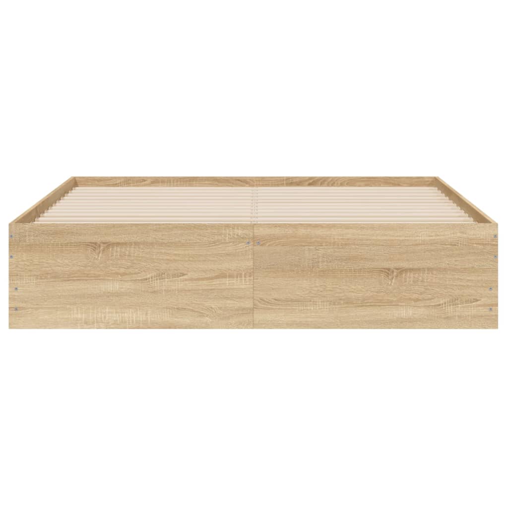 Bed Frame with Drawers without Mattress Sonoma Oak 150x200 cm King Size
