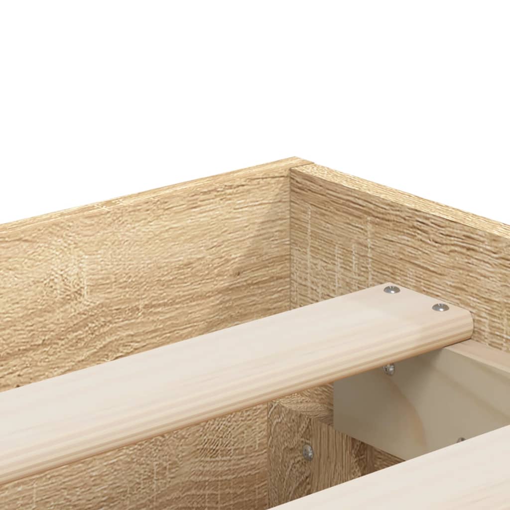 Bed Frame with Drawers without Mattress Sonoma Oak 150x200 cm King Size