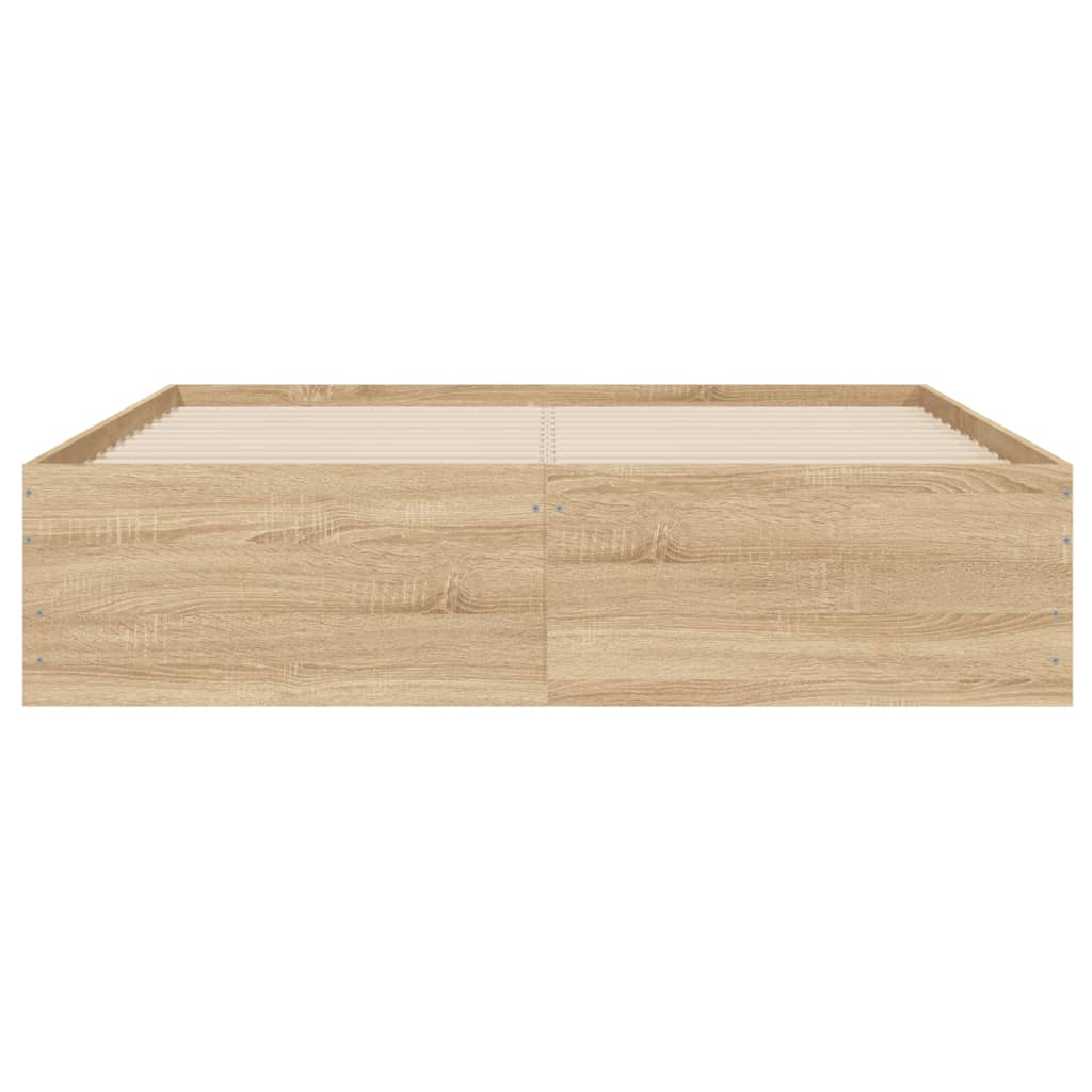 Bed Frame with Drawers without Mattress Sonoma Oak 135x190 cm Double