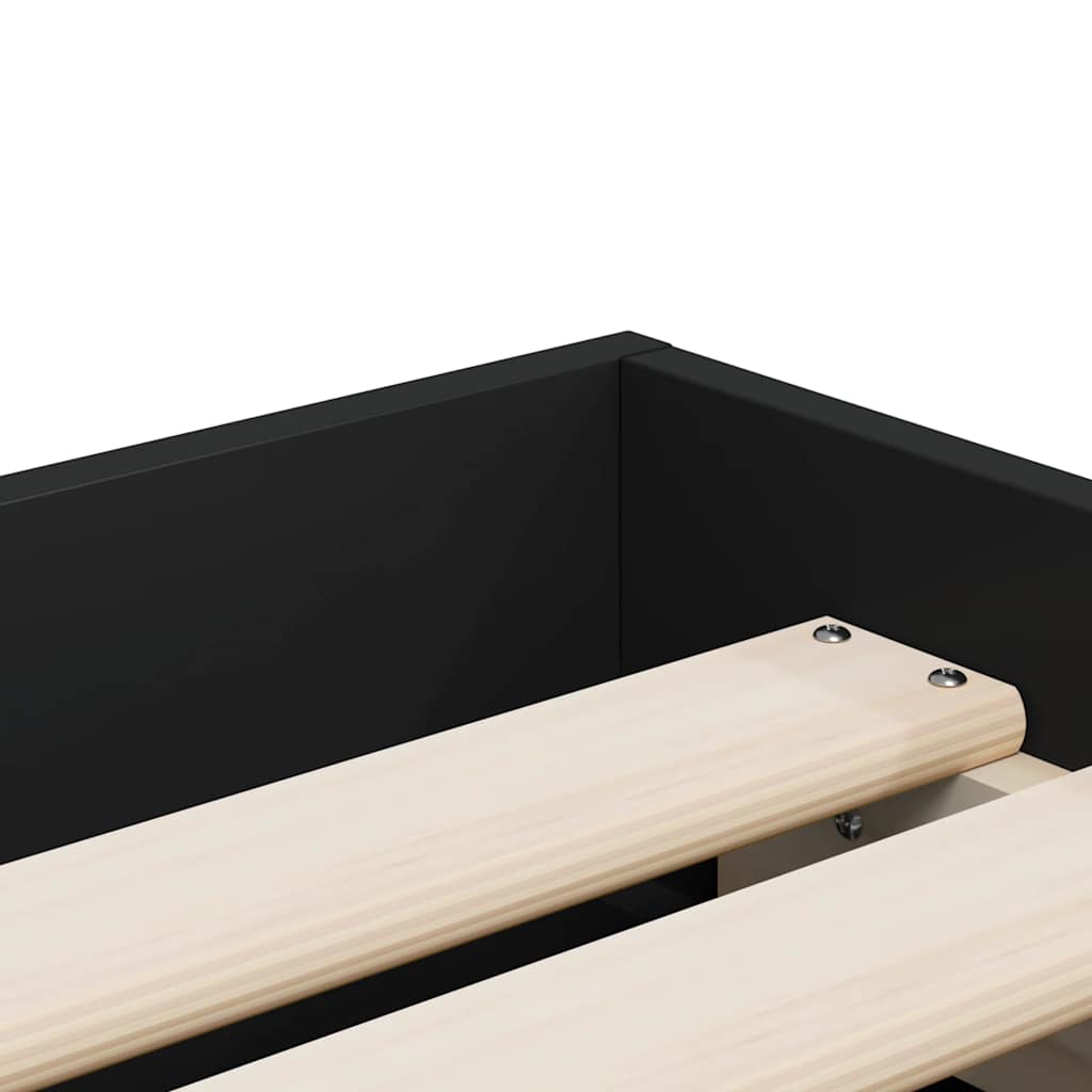 Bed Frame with Drawers without Mattress Black 90x190 cm Single