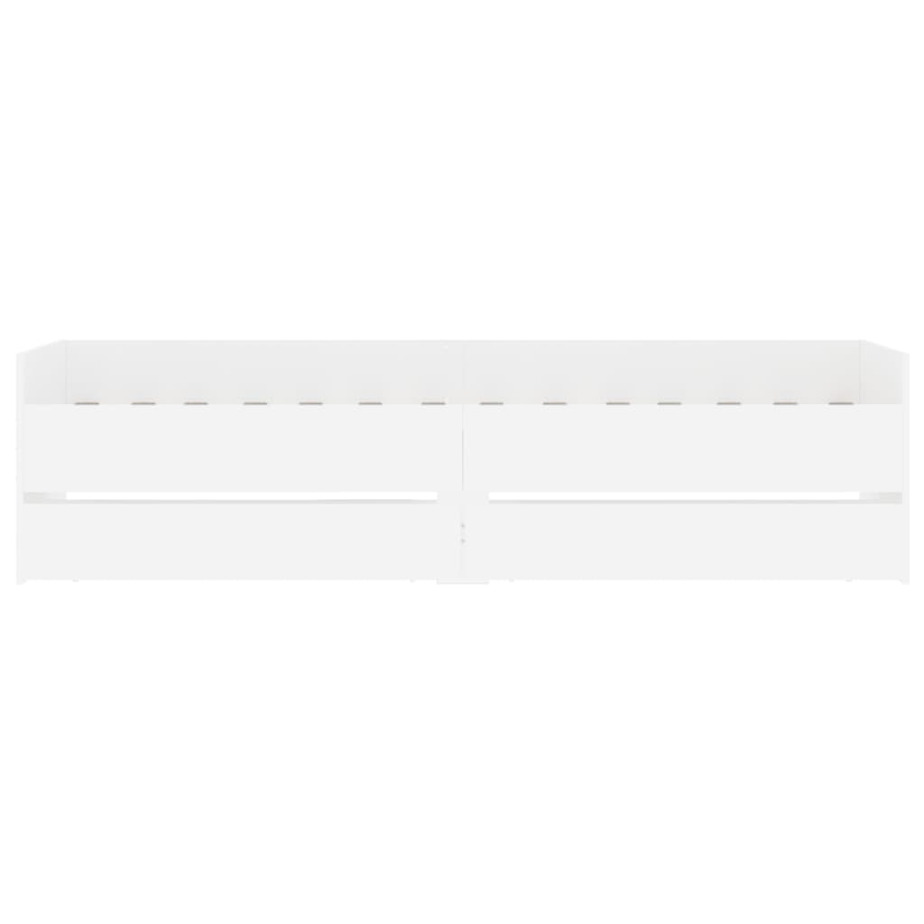 Bed Frame with Drawers without Mattress White 100x200 cm
