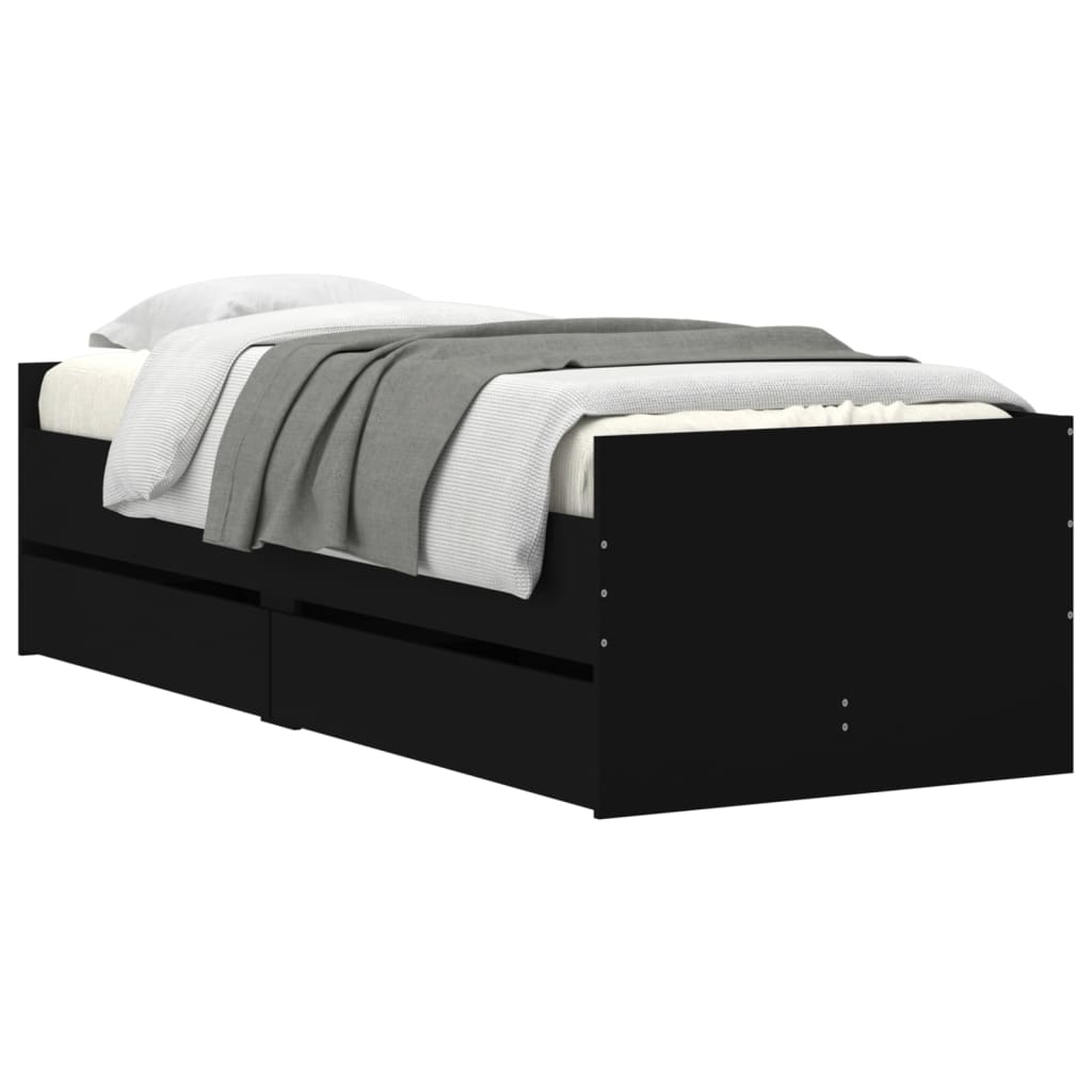 Bed Frame | Black | Engineered wood | Single | Bed | Rectangular | Modern