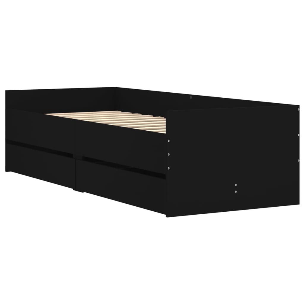Bed Frame | Black | Engineered wood | Single | Bed | Rectangular | Modern