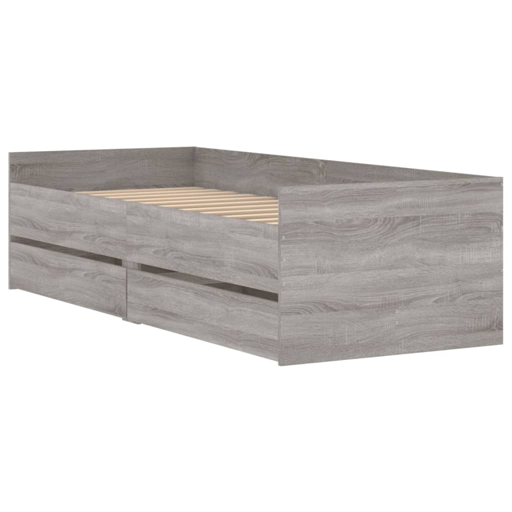 Bed Frame | Grey Sonoma | Engineered wood | Single | Bed Frame