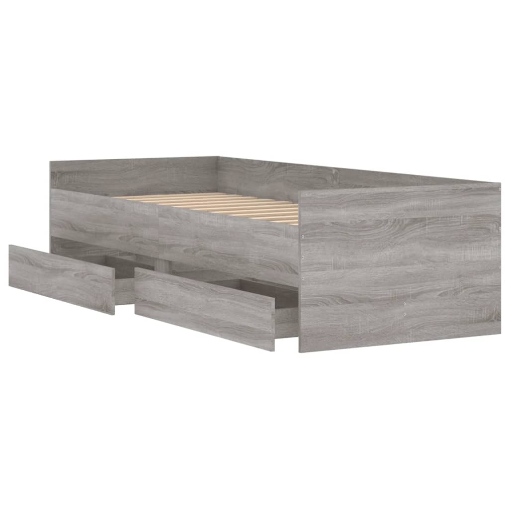Bed Frame | Grey Sonoma | Engineered wood | Single | Bed Frame