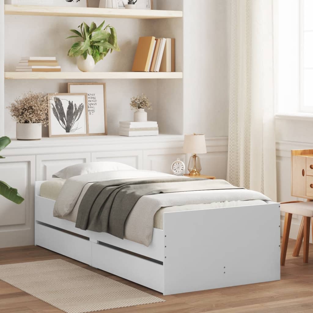 Bed Frame | White | Engineered wood | Single | Bed Frame | Rectangular