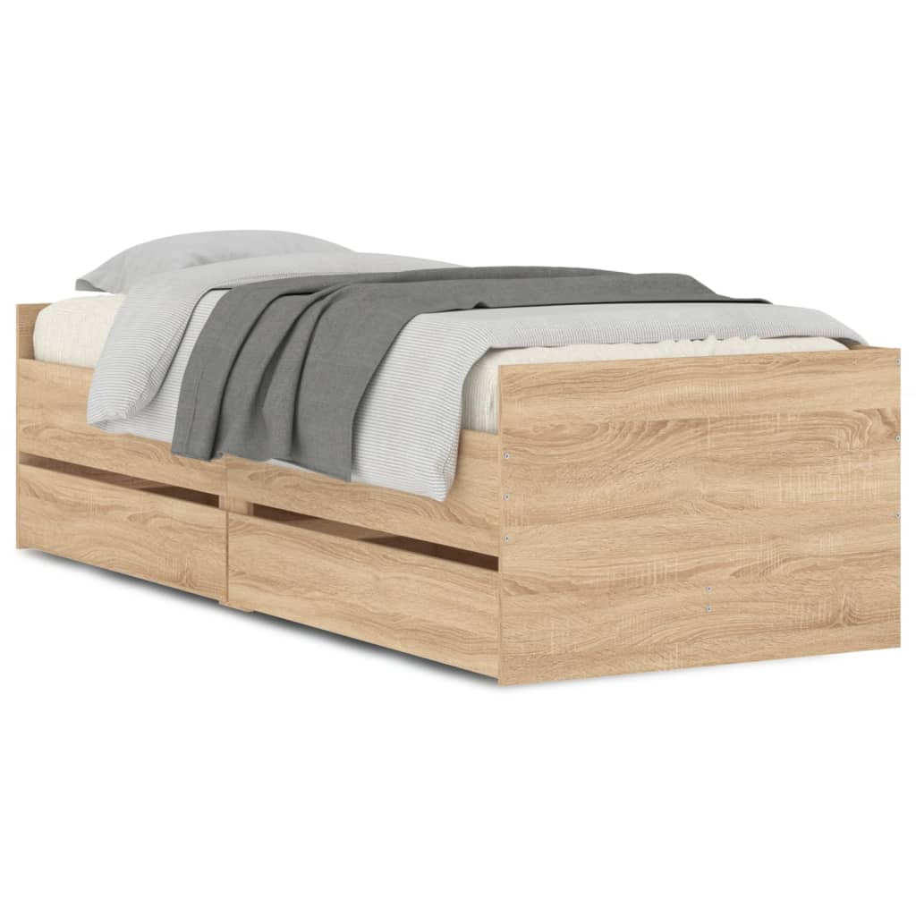 Bed Frame | Sonoma oak | Engineered wood | Single | Bed Frame