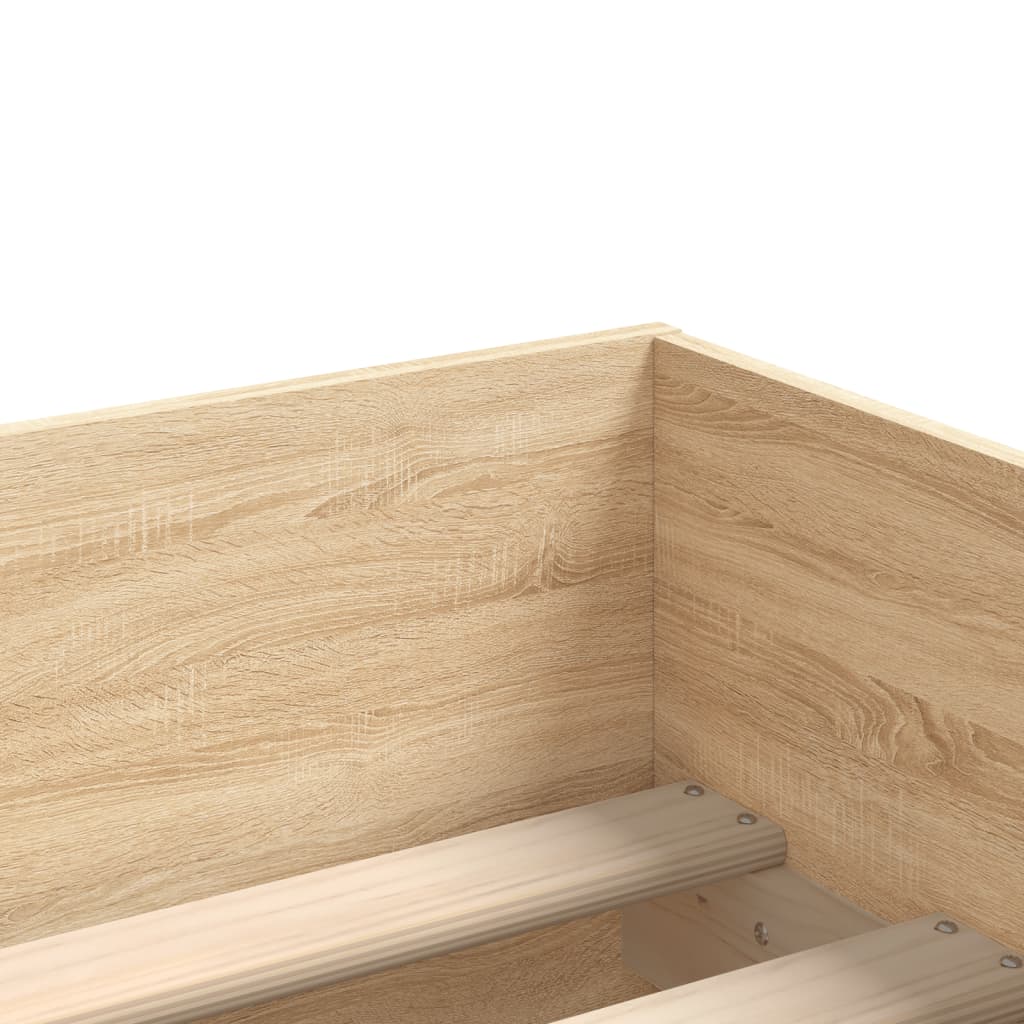 Bed Frame with Drawers without Mattress Sonoma Oak 90x190 cm Single